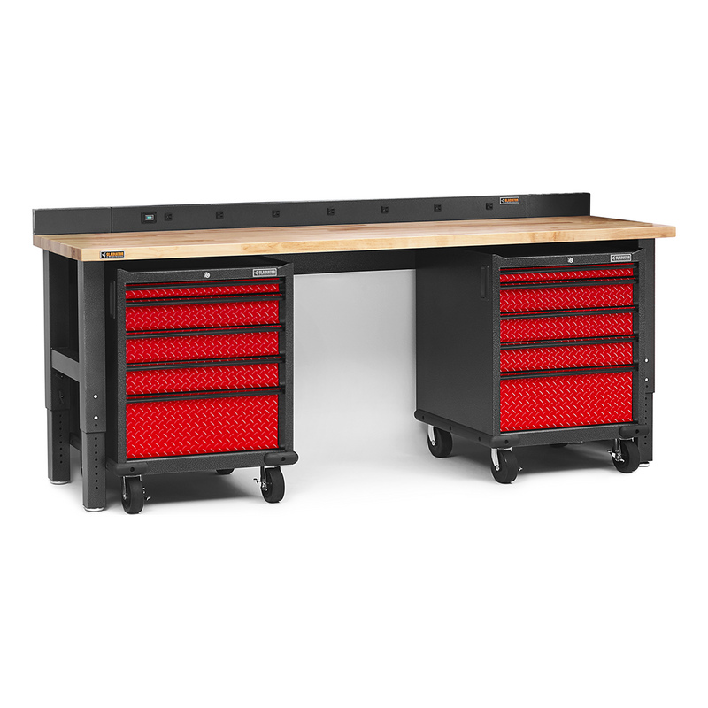 Gladiator Premier 4-Piece Garage Cabinet Configuration (Red Tread)