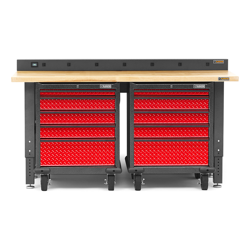 Gladiator Premier 4-Piece Garage Cabinet Setup (Red Tread)