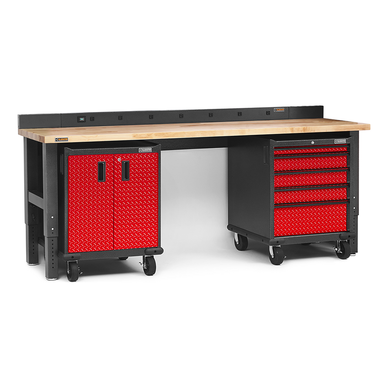 Gladiator Premier 4-Piece Garage Cabinet Set (Red Tread)