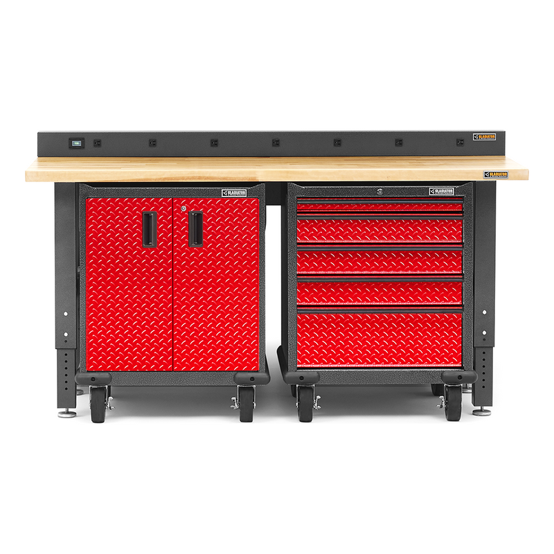 Gladiator Premier 4-Piece Garage Cabinet System (Red Tread)