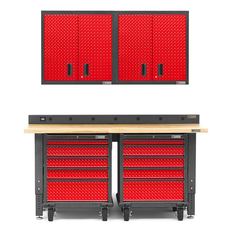 Gladiator Premier 6-Piece Garage Cabinet Set (Red Tread)