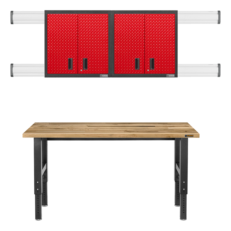 Gladiator Premier 8-Piece Garage Cabinet System (Red Tread)