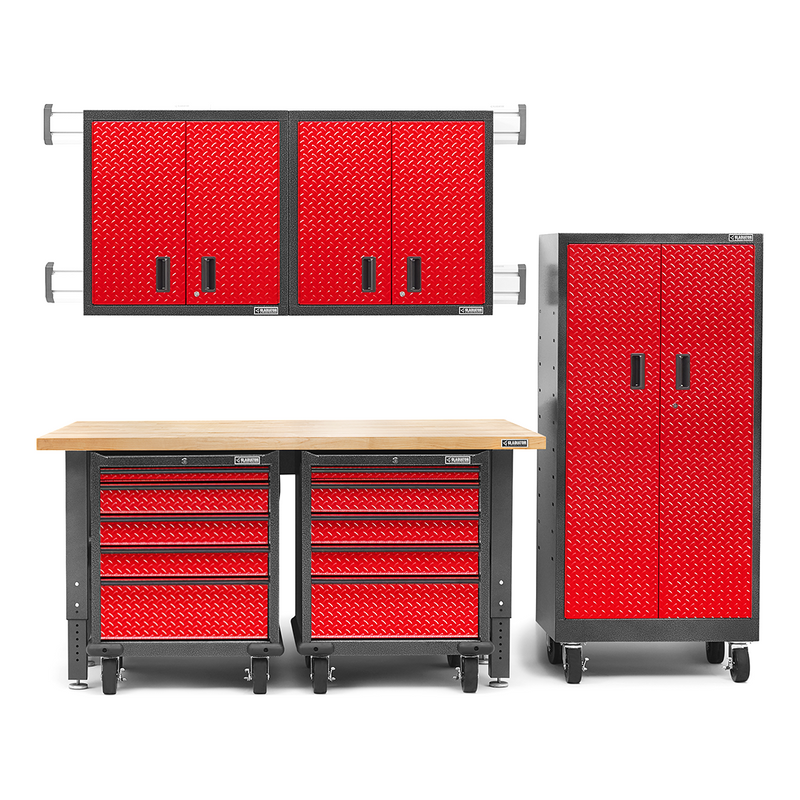 Gladiator Premier 11-Piece Garage Cabinet Set (Red Tread)