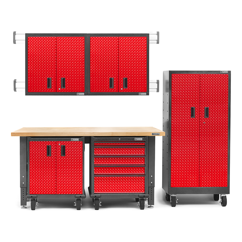 Gladiator Premier 11-Piece Garage Cabinet System (Red Tread)