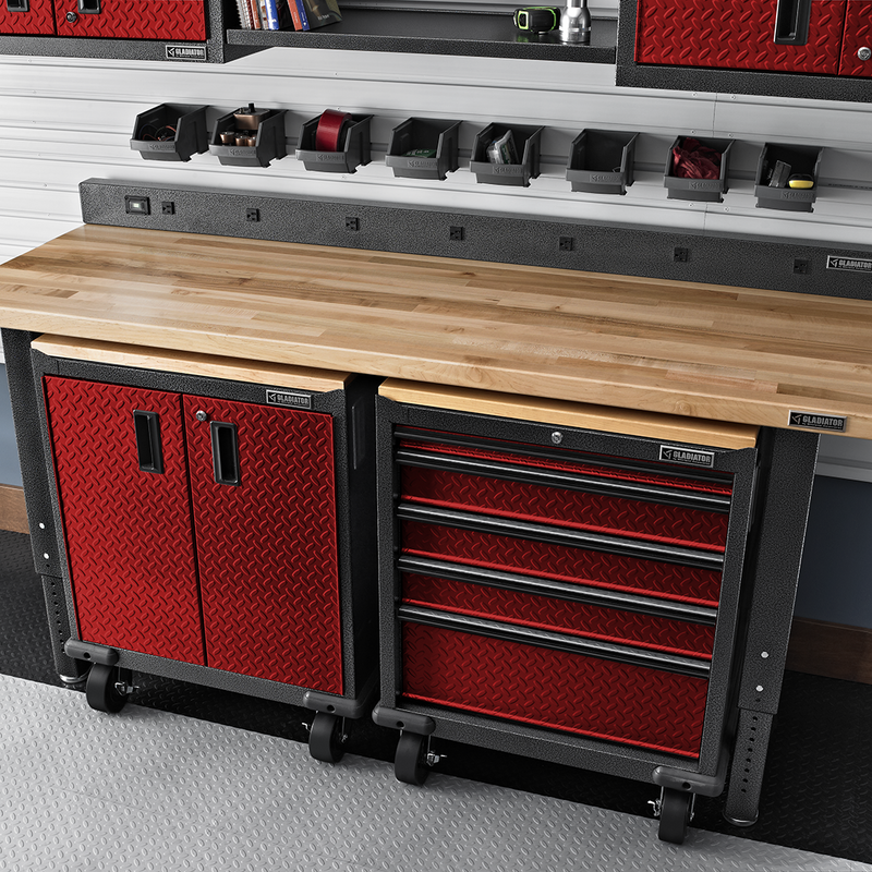 Gladiator Premier 13-Piece Garage Cabinet Combo (Red Tread)