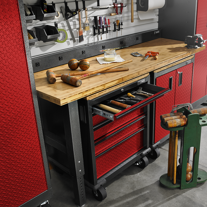 Gladiator Premier 13-Piece Garage Cabinet Combo (Red Tread)