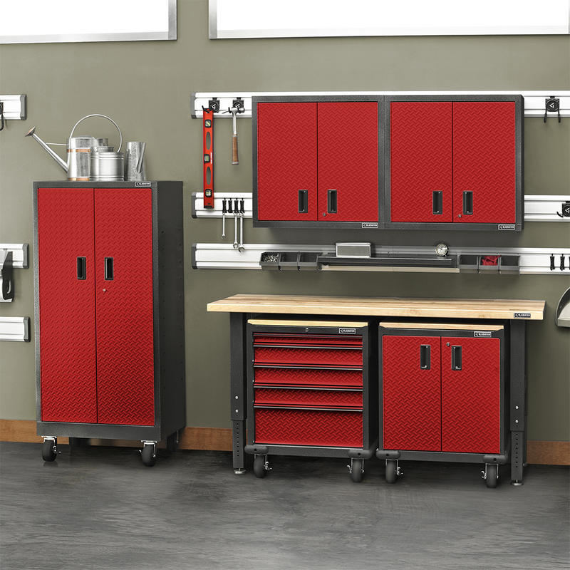 Gladiator Premier 13-Piece Garage Cabinet Combo (Red Tread)