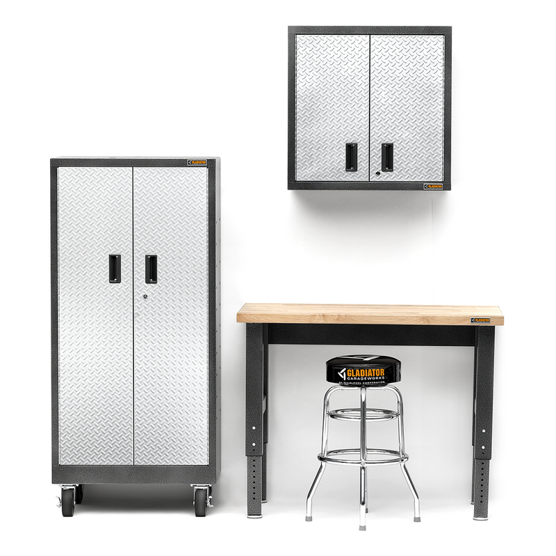 Gladiator Premier 4-Piece Garage Cabinet System (Silver Tread)