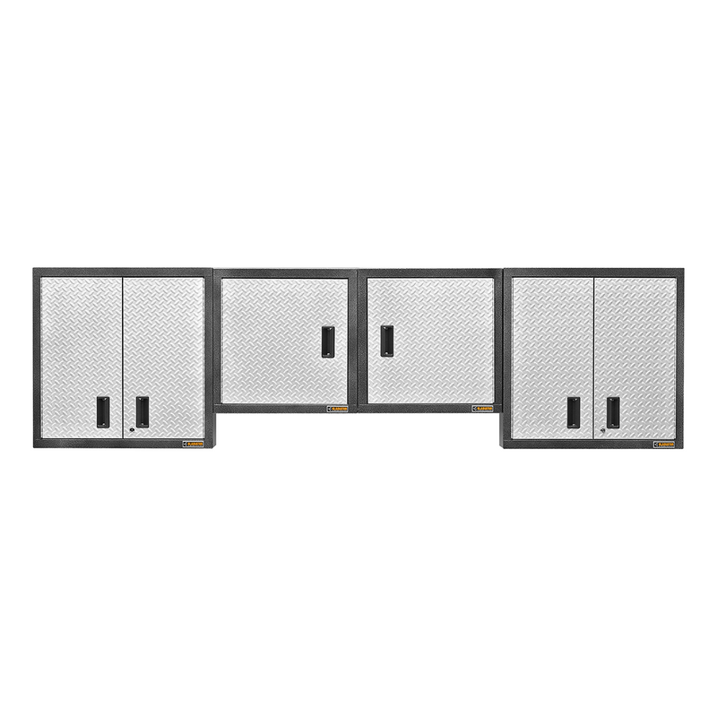 Gladiator Premier 4-Piece Garage Wall Cabinet System (Silver Tread)