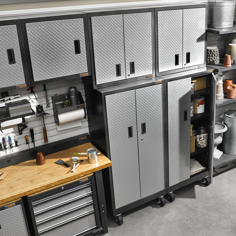 Gladiator Premier 4-Piece Garage Wall Cabinet System (Silver Tread)