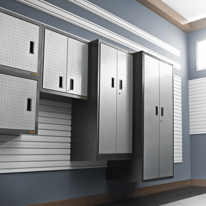 Gladiator Premier 4-Piece Garage Wall Cabinet System (Silver Tread)