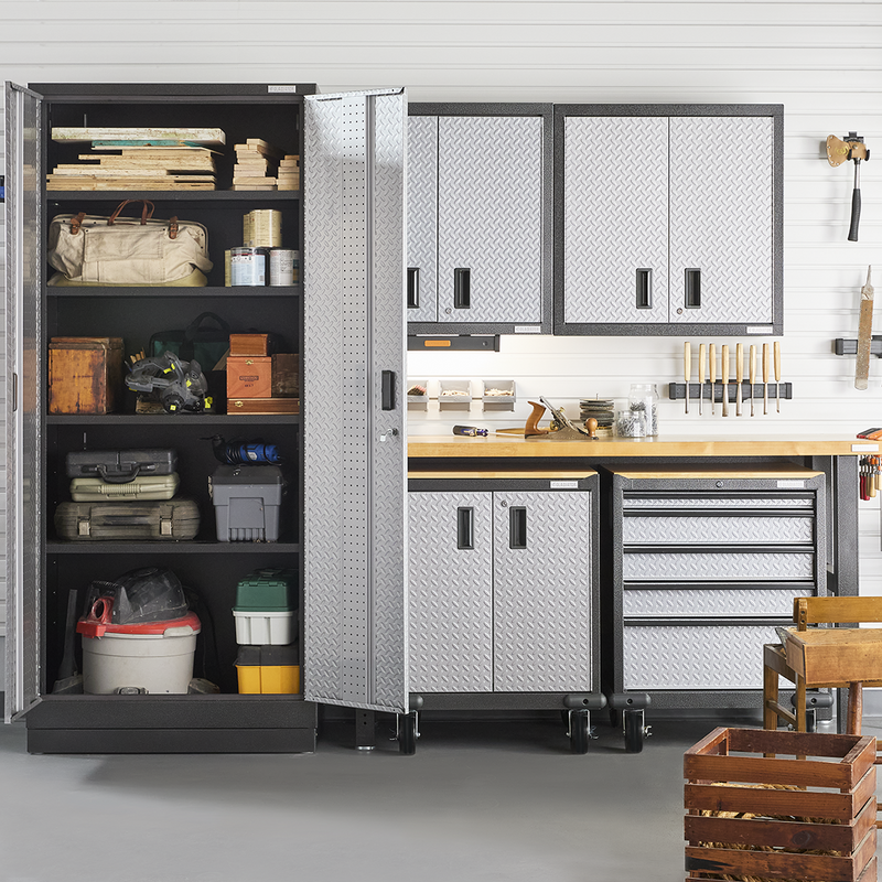 Gladiator Premier 4-Piece Garage Wall Cabinet System (Silver Tread)