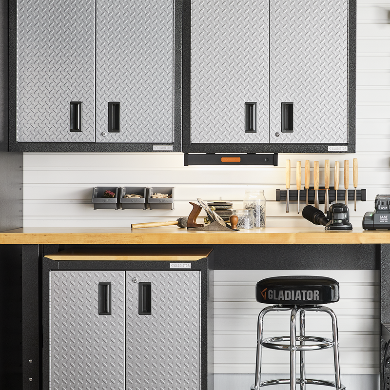 Gladiator Premier 4-Piece Garage Wall Cabinet System (Silver Tread)