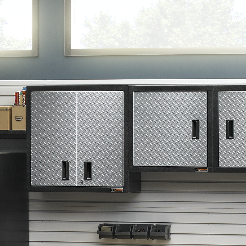 Gladiator Premier 4-Piece Garage Wall Cabinet System (Silver Tread)