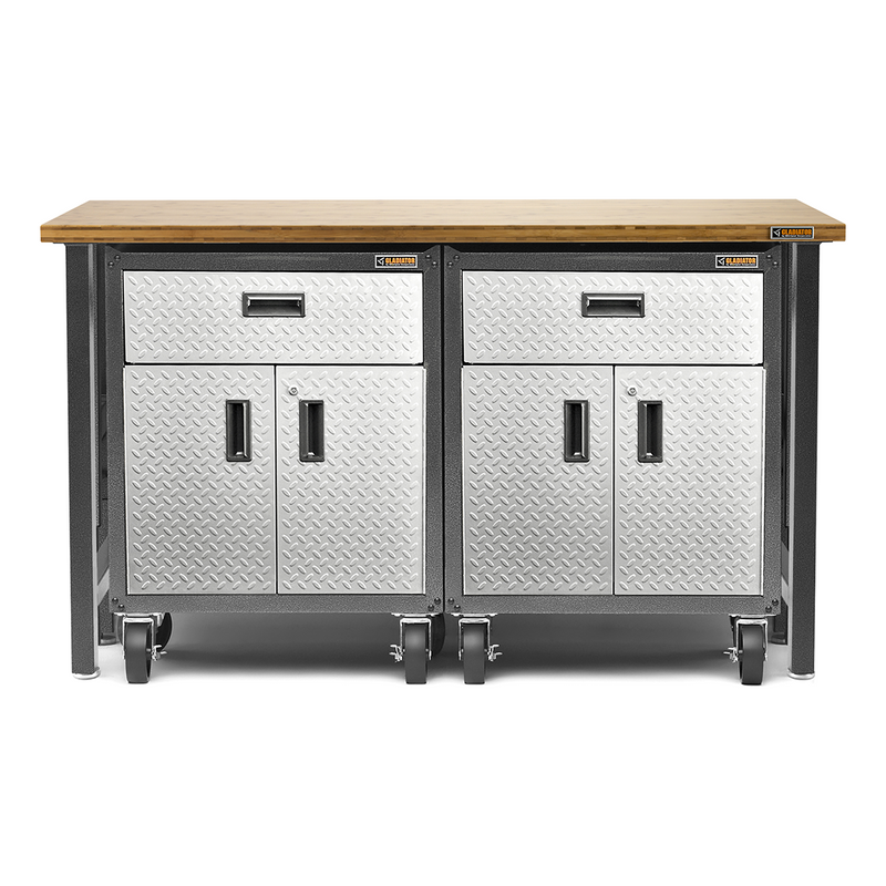 Gladiator Ready-to-Assemble 5-Piece Garage Cabinet Setup (Silver Tread)