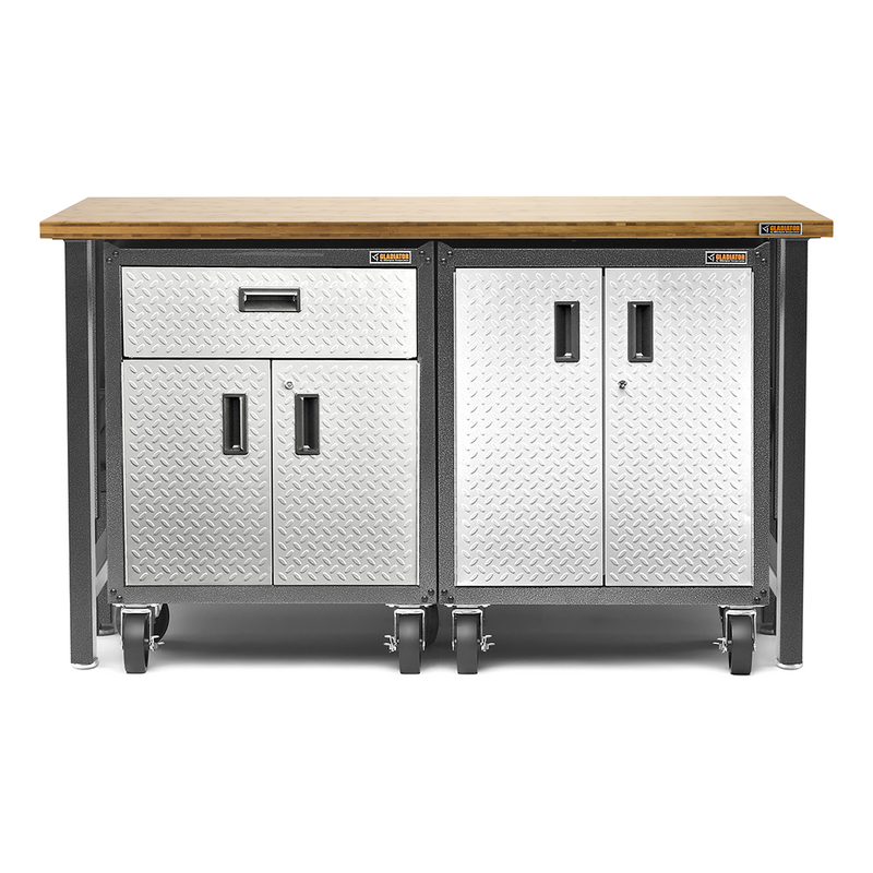 Gladiator Ready-to-Assemble 5-Piece Garage Cabinet Set (Silver Tread)