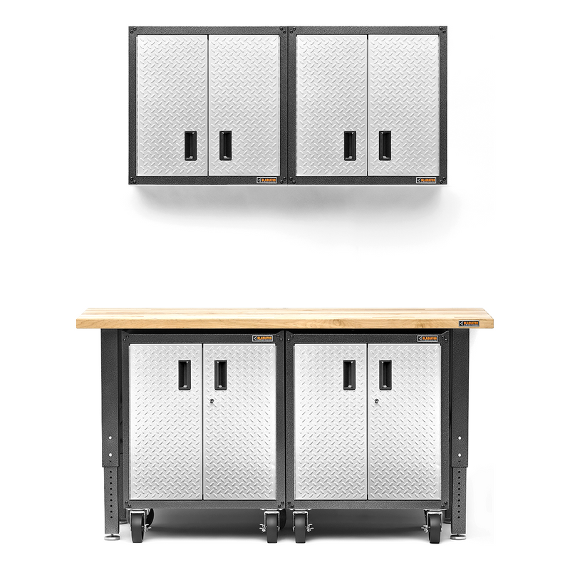 Gladiator Ready-to-Assemble 7-Piece Garage Cabinet System (Silver Tread)