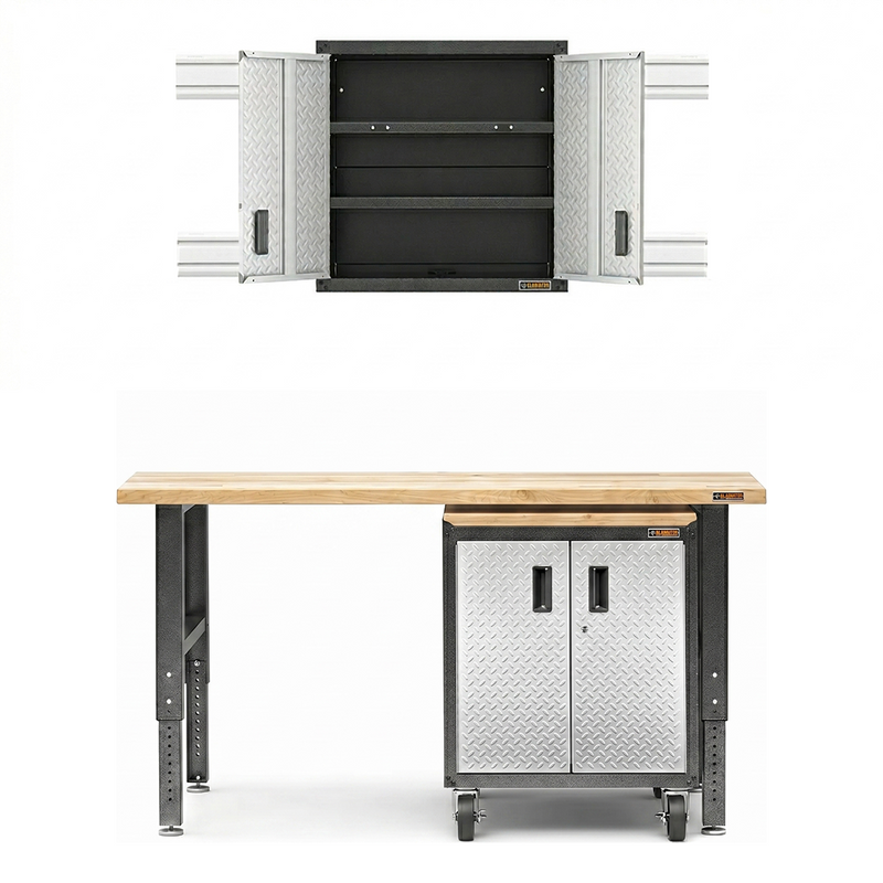 Gladiator Ready-to-Assemble 7-Piece Garage Cabinet Set (Silver Tread)