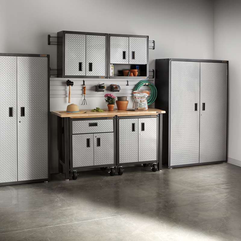 Gladiator Ready-to-Assemble 13-Piece Garage Cabinet Combo (Silver Tread)