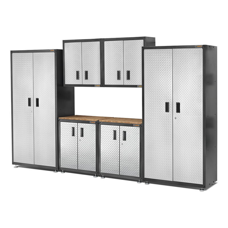 Gladiator Ready-to-Assemble 8-Piece Garage Cabinet Configuration (Silver Tread)