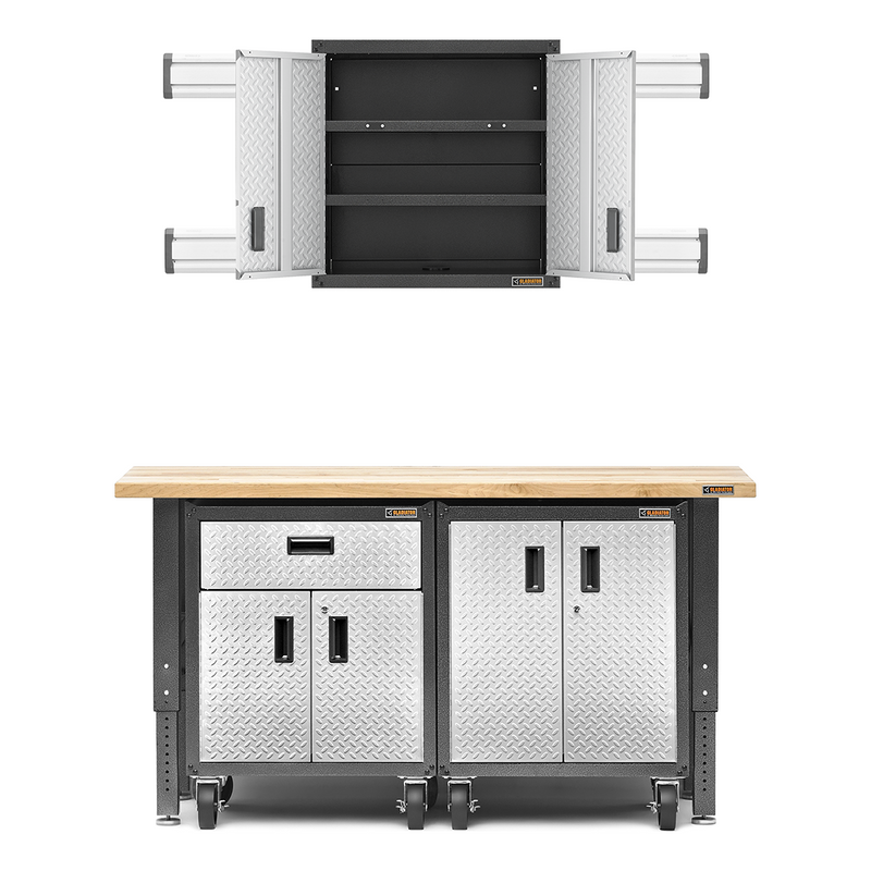 Gladiator Ready-to-Assemble 8-Piece Garage Cabinet Set (Silver Tread)