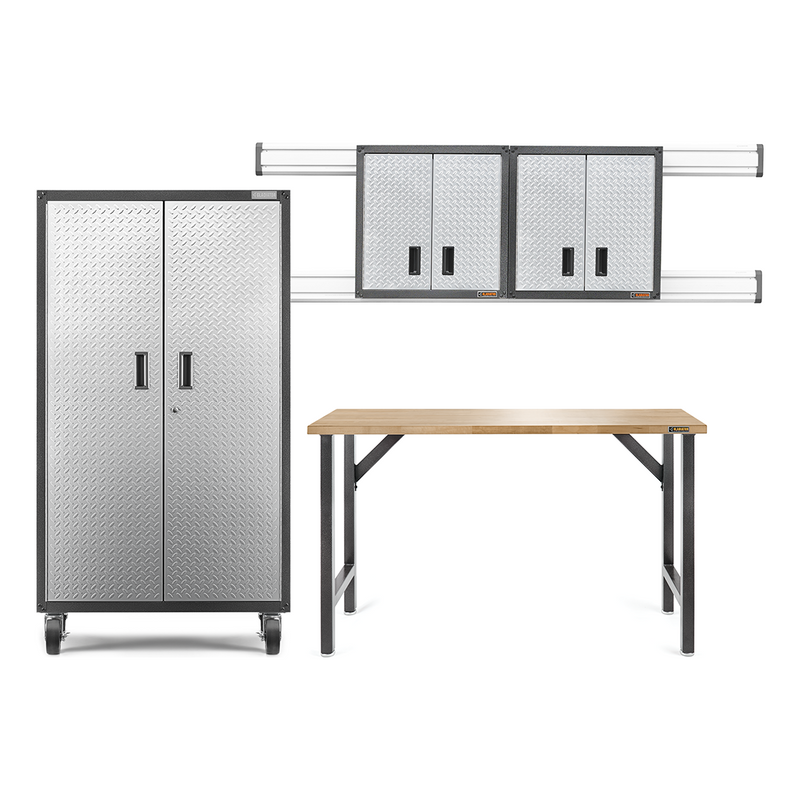 Gladiator Ready-to-Assemble 8-Piece Garage Cabinet System (Silver Tread)