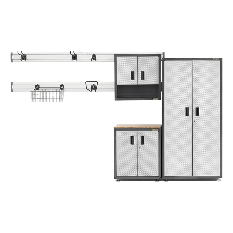 Gladiator Ready-to-Assemble 9-Piece Garage Cabinet System (Silver Tread)