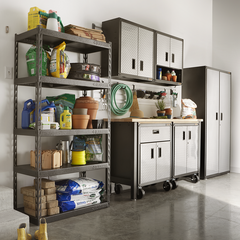Gladiator Ready-to-Assemble 9-Piece Garage Cabinet System (Silver Tread)