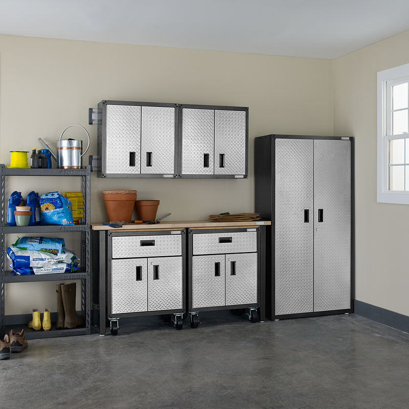 Gladiator Ready-to-Assemble 9-Piece Garage Cabinet System (Silver Tread)