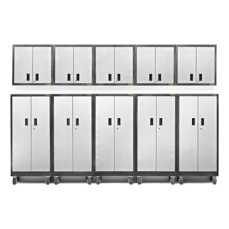 Gladiator Premier 10-Piece Garage Cabinet System (Silver Tread)