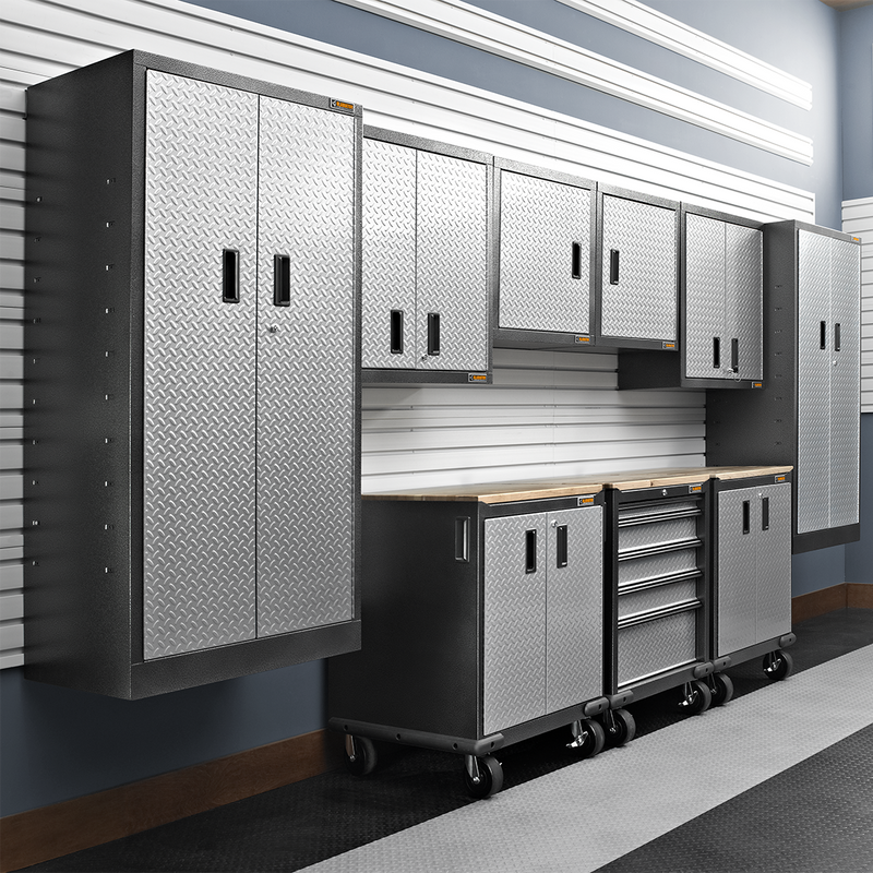 Gladiator Premier 10-Piece Garage Cabinet System (Silver Tread)