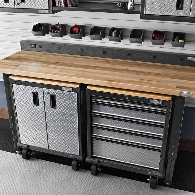Gladiator Premier 10-Piece Garage Workbench Setup (Silver Tread)