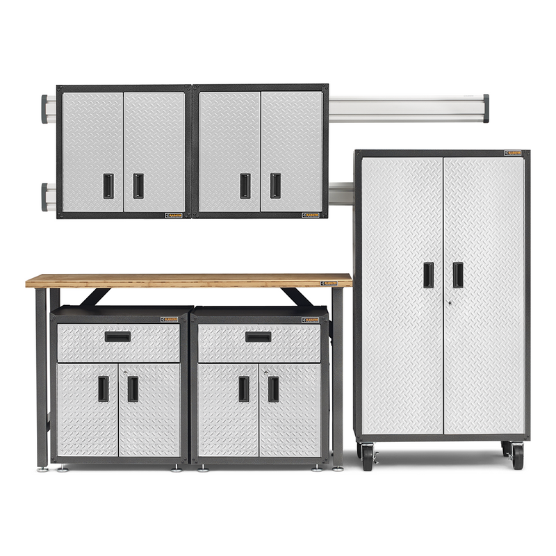 Gladiator Ready-to-Assemble 12-Piece Garage Cabinet Configuration (Silver Tread)