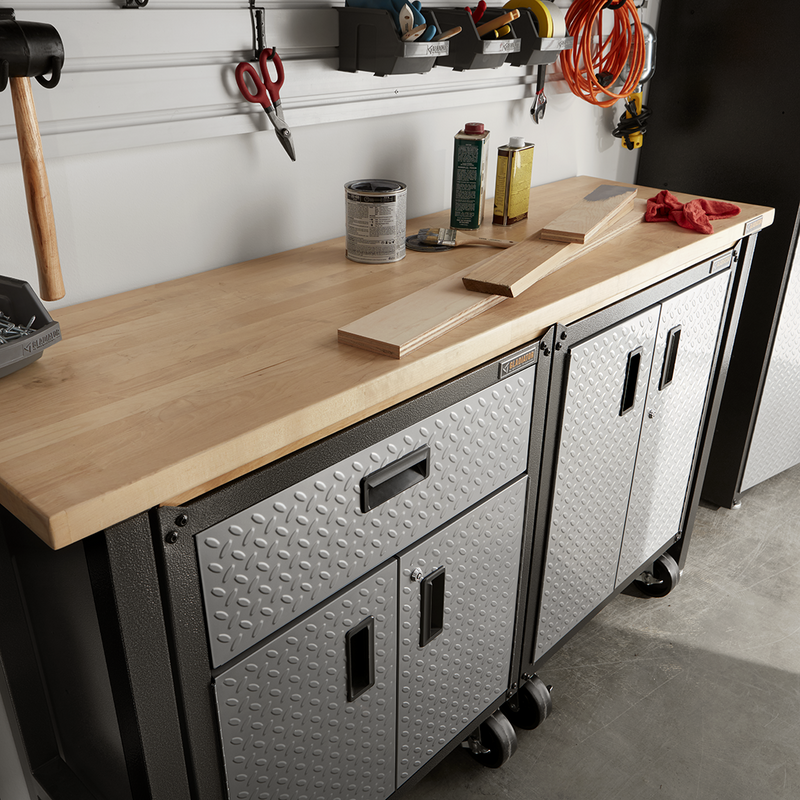 Gladiator Ready-to-Assemble 12-Piece Garage Cabinet Setup (Silver Tread)