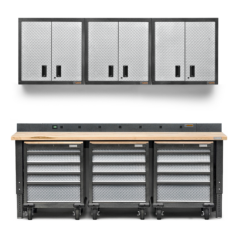 Gladiator Premier 11-Piece Garage Workbench Setup (Silver Tread)