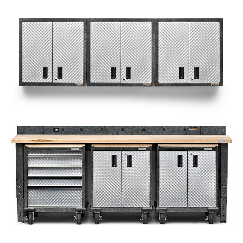 Gladiator Premier 11-Piece Garage Workbench Set (Silver Tread)