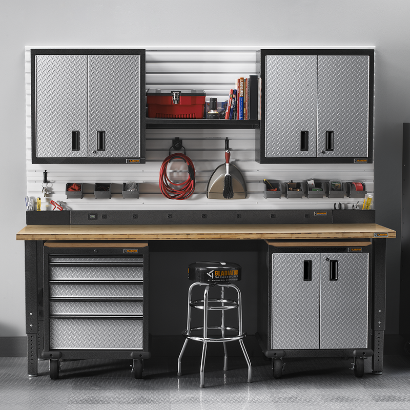 Gladiator Premier 11-Piece Garage Workbench System (Silver Tread)