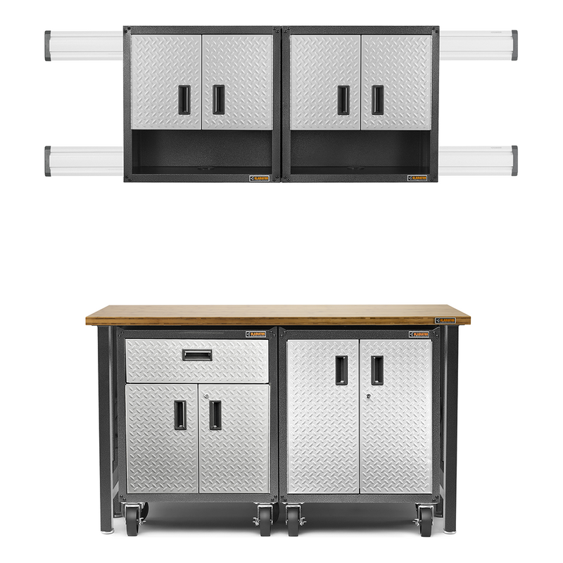 Gladiator Ready-to-Assemble 11-Piece Garage Cabinet Kit (Silver Tread)