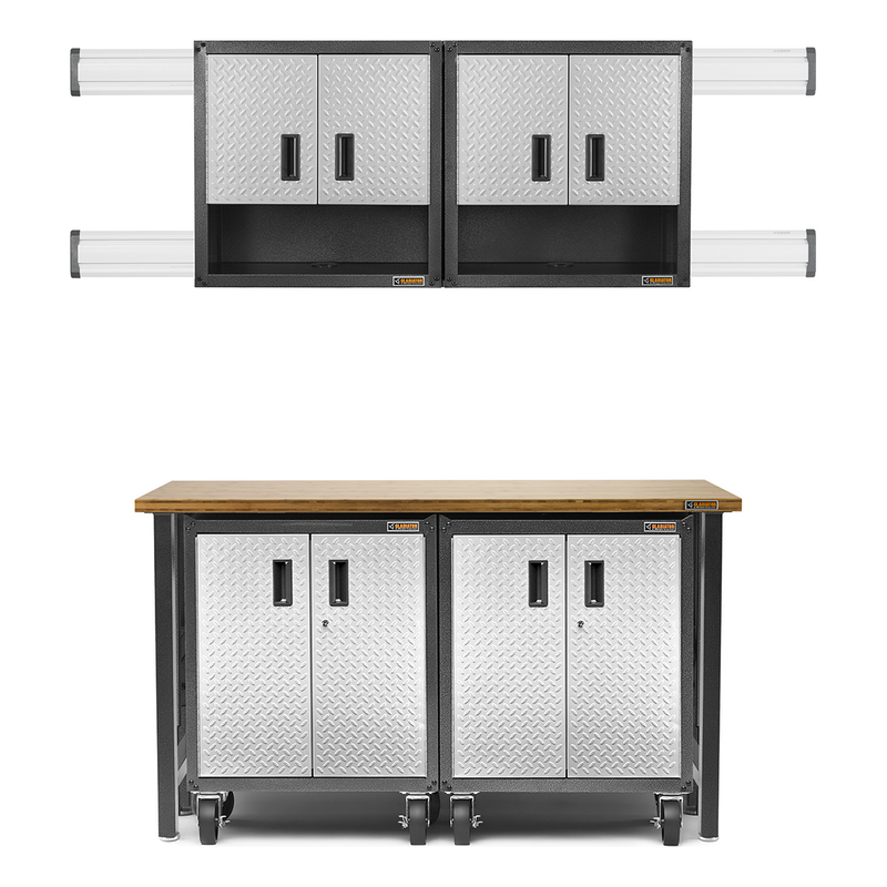 Gladiator Ready-to-Assemble 11-Piece Garage Cabinet Setup (Silver Tread)