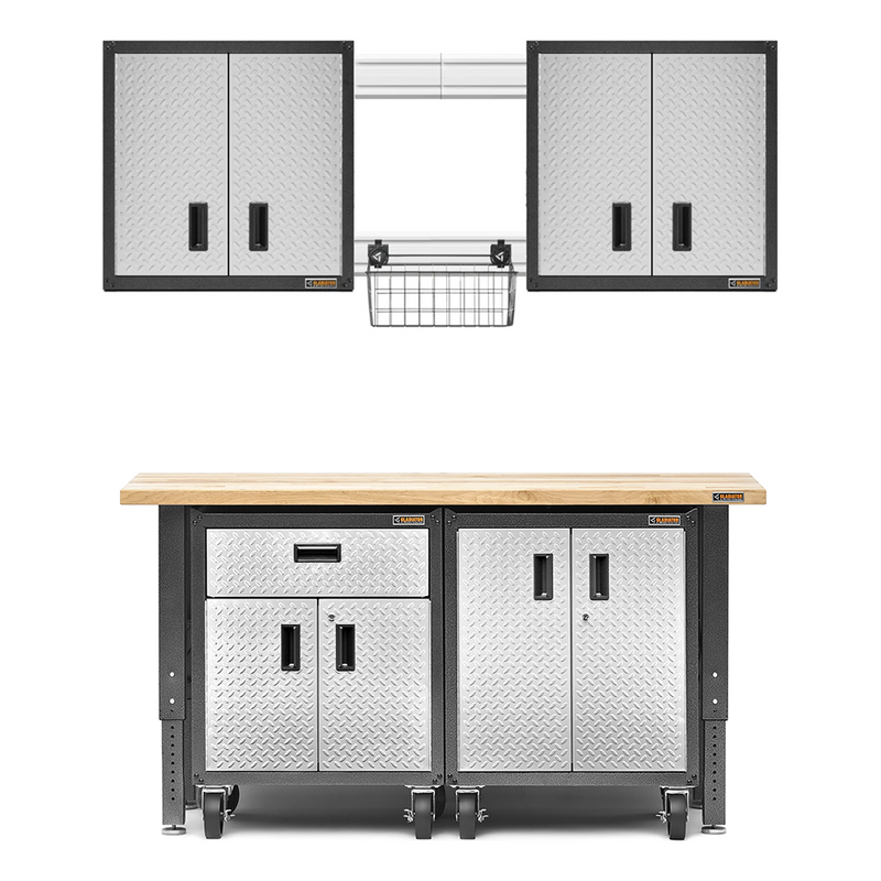 Gladiator Ready-to-Assemble 12-Piece Garage Cabinet Combo (Silver Tread)
