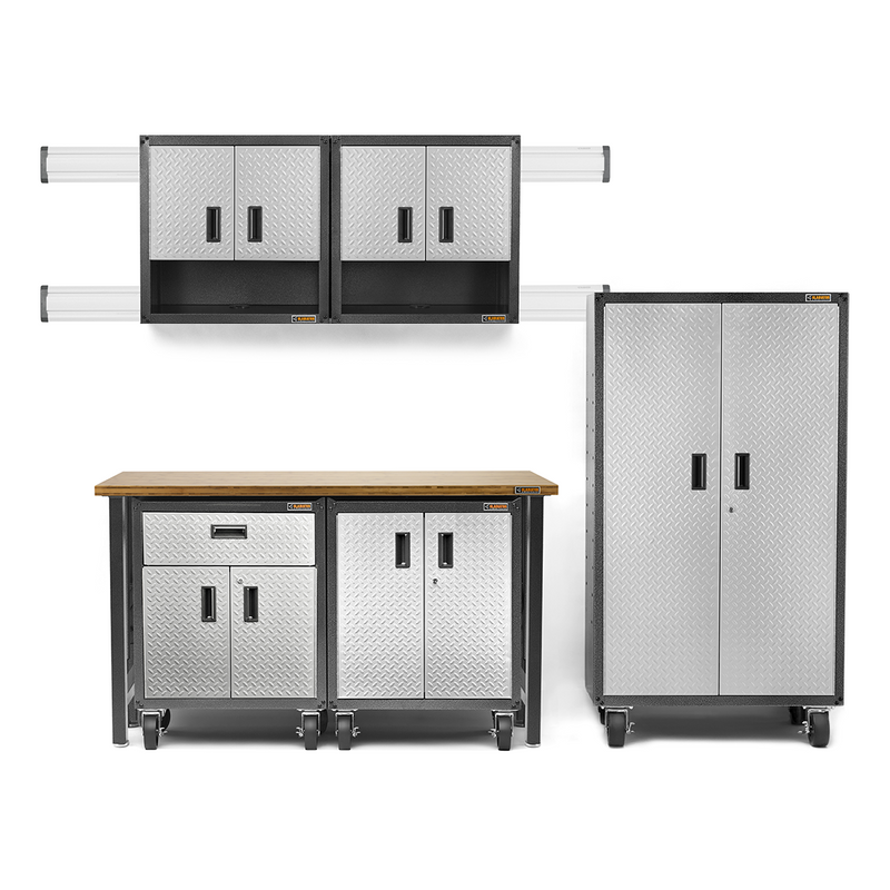 Gladiator Ready-to-Assemble 12-Piece Garage Cabinet System (Silver Tread)