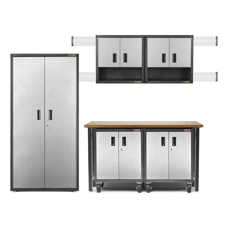 Gladiator Ready-to-Assemble 12-Piece Garage Cabinet Set (Silver Tread)