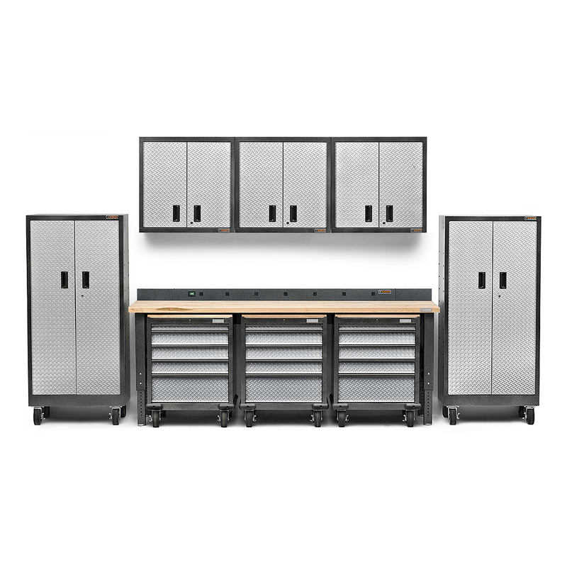 Gladiator Premier 13-Piece Garage Workbench Combo (Silver Tread)