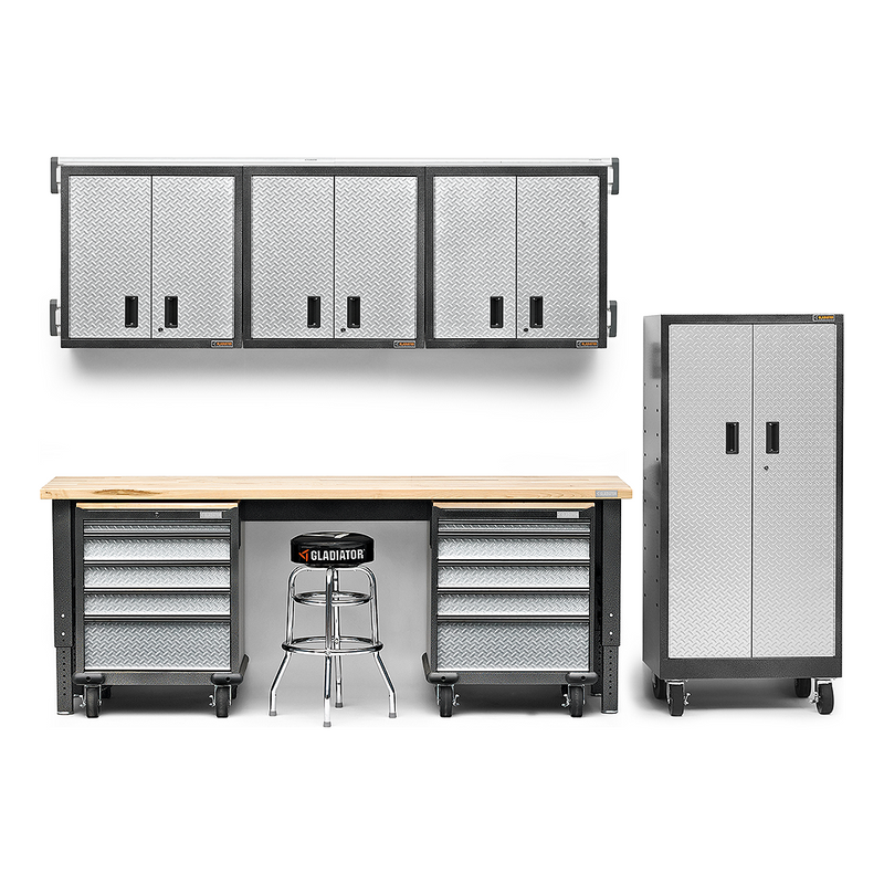 Gladiator Premier 13-Piece Garage Workbench System (Silver Tread)