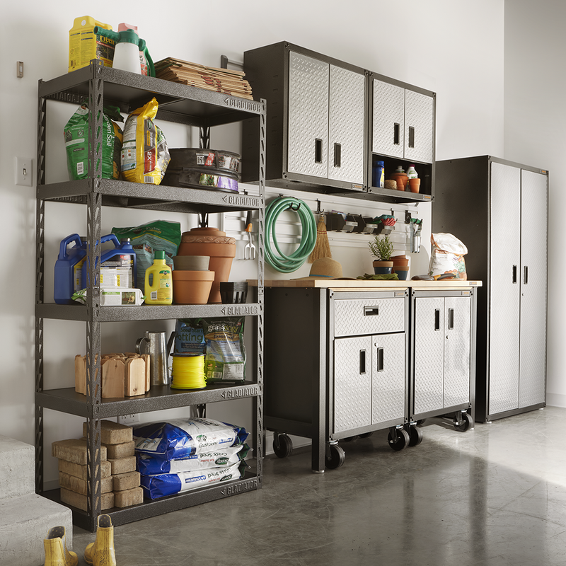 Gladiator Ready-to-Assemble 13-Piece Garage Cabinet Setup (Silver Tread)