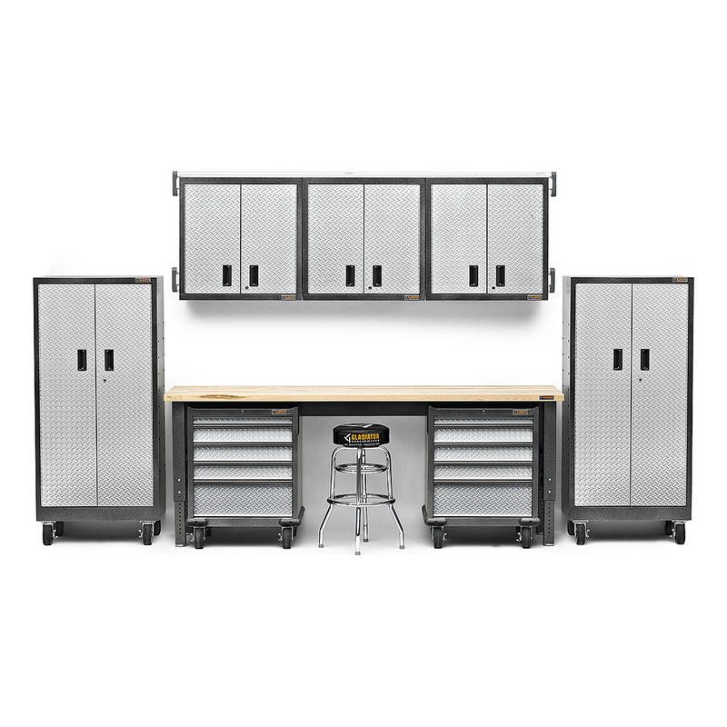 Gladiator Premier 14-Piece Garage Workbench Set (Silver Tread)
