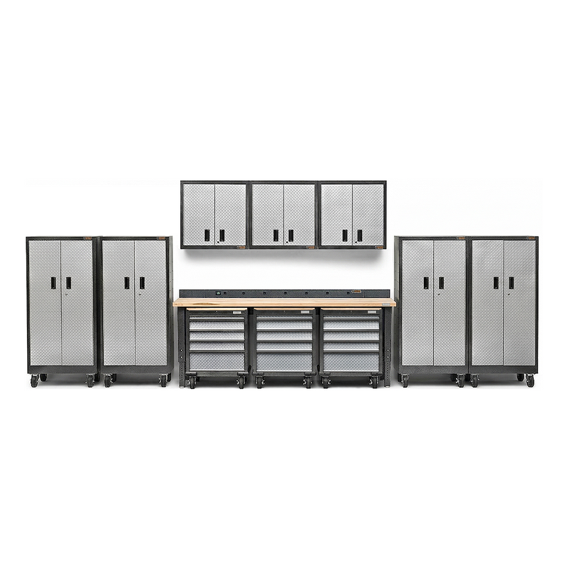 Gladiator Premier 15-Piece Garage Workbench Set (Silver Tread)