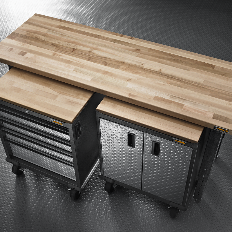 Gladiator Premier 15-Piece Garage Workbench System (Silver Tread)