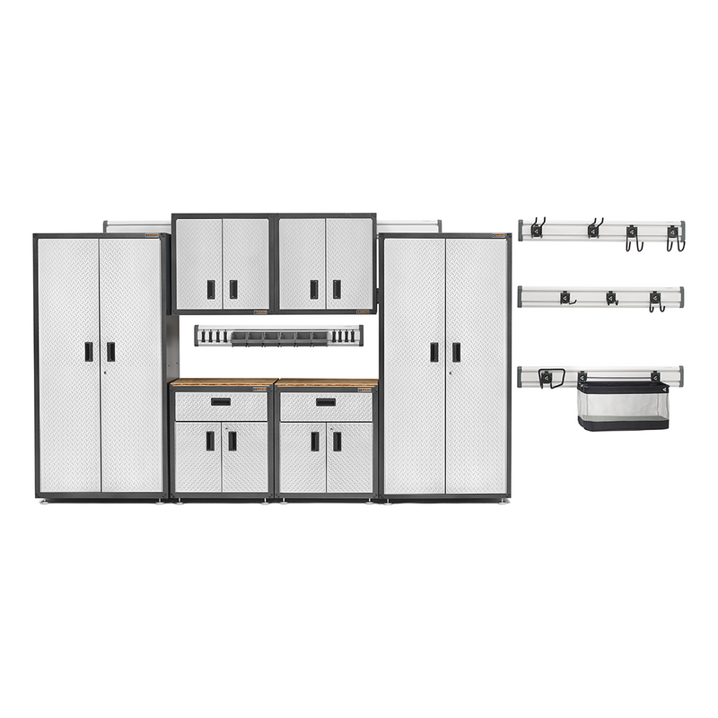 Gladiator Ready-to-Assemble 17-Piece Garage Cabinet System (Silver Tread)