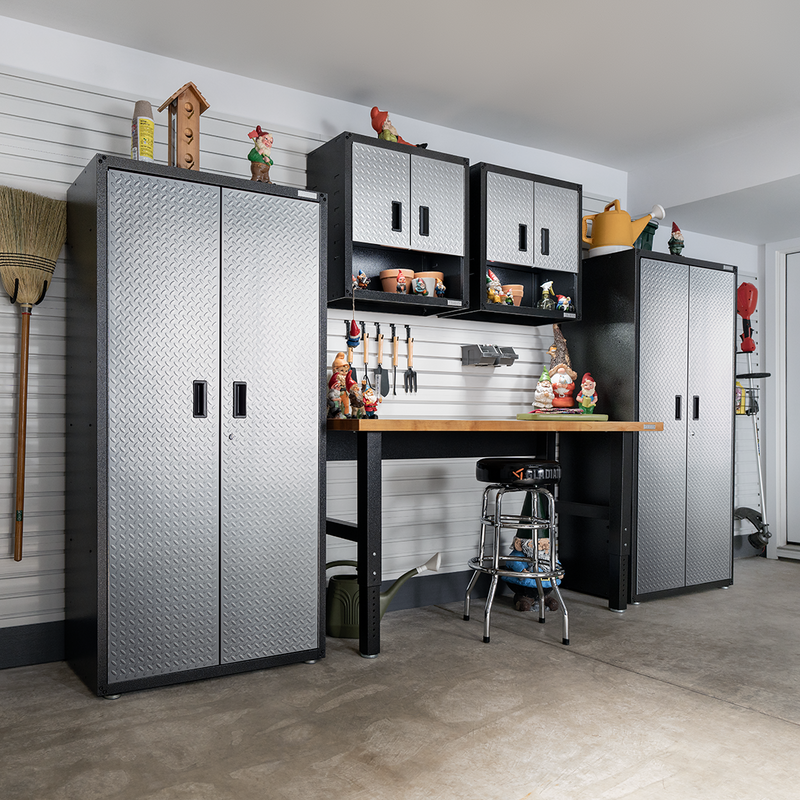 Gladiator Ready-to-Assemble 17-Piece Garage Cabinet System (Silver Tread)